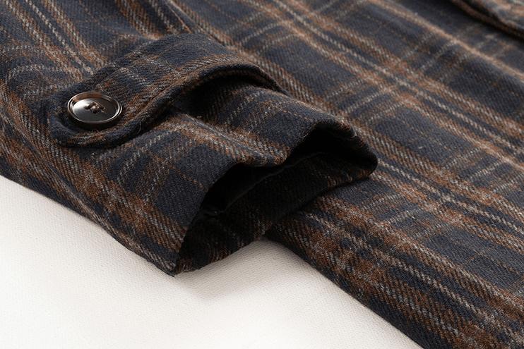 RT No. 3284 CORDUROY COLLAR PLAID COAT JK Product Image