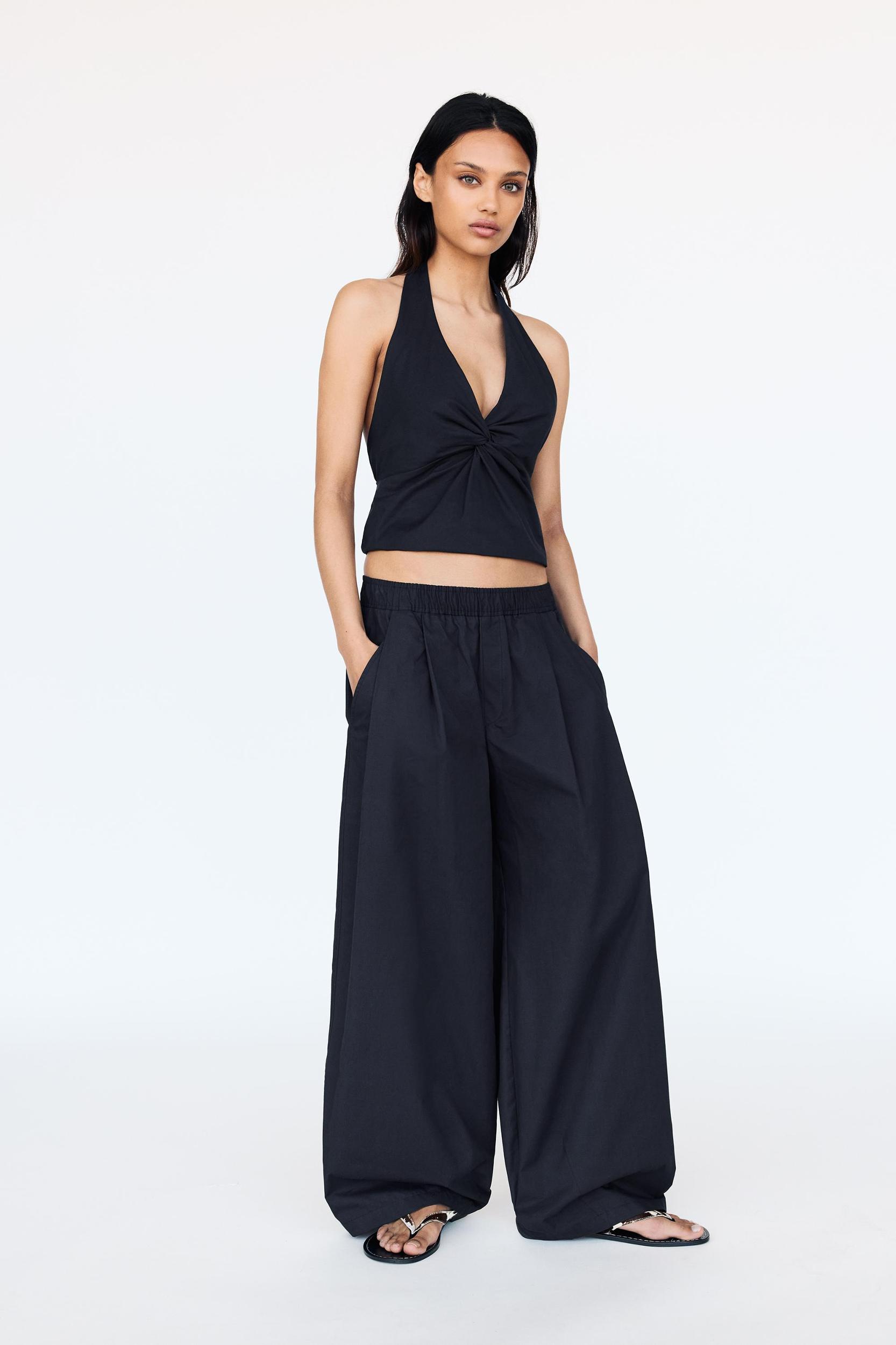 Barrel pants with elastic waistband Product Image