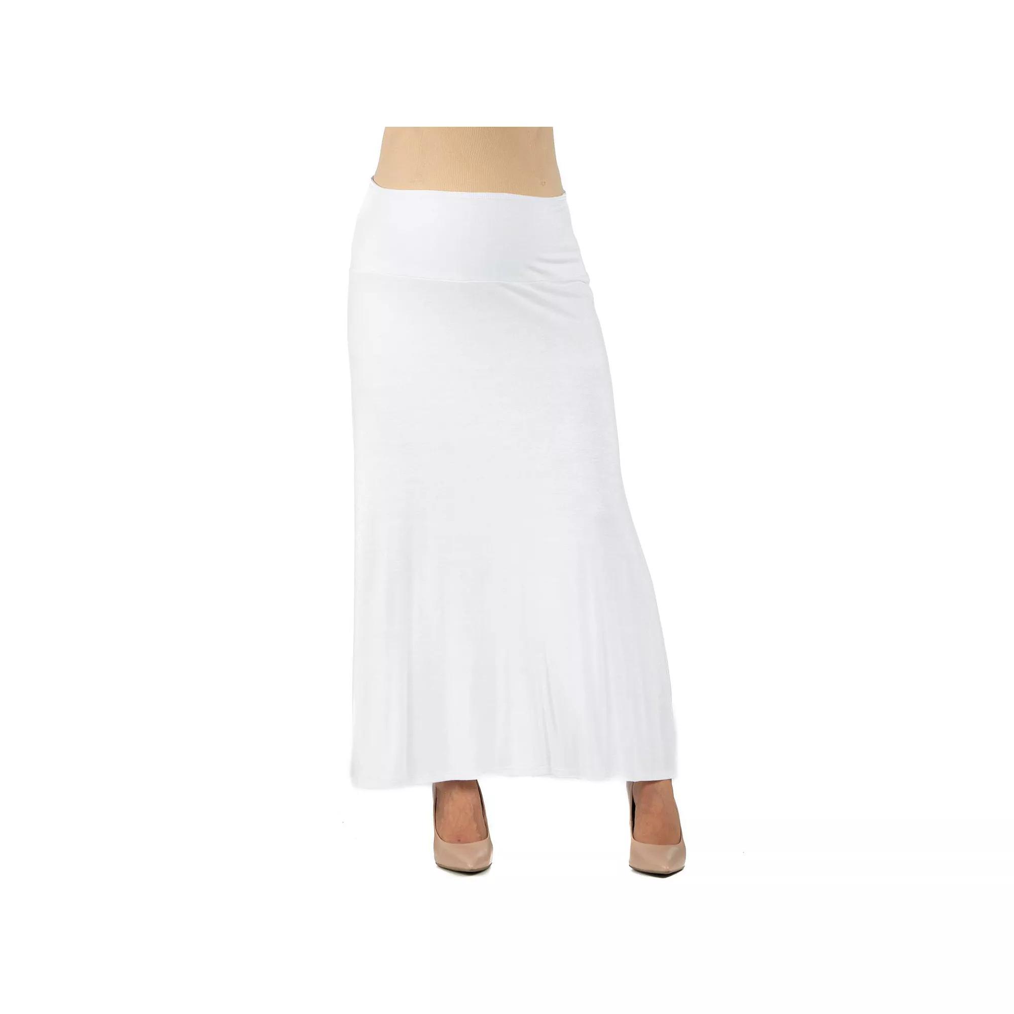 Maternity 24Seven Comfort Apparel Elastic Waist Maxi Skirt, Women's,  Product Image