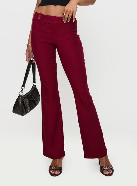 Kinkirk Flared Pants Burgundy Product Image