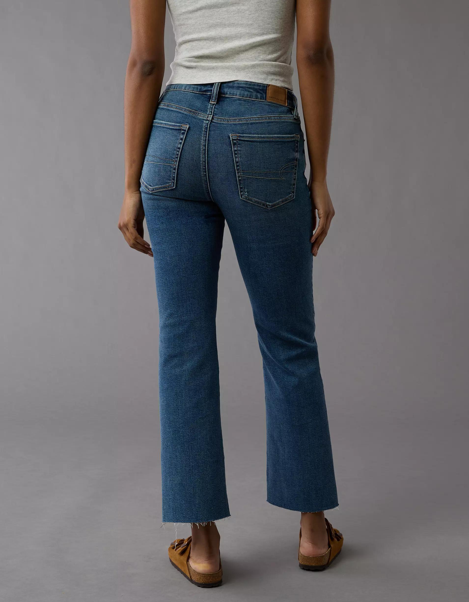 AE Next Level High-Waisted Kick Bootcut Crop Jean Product Image