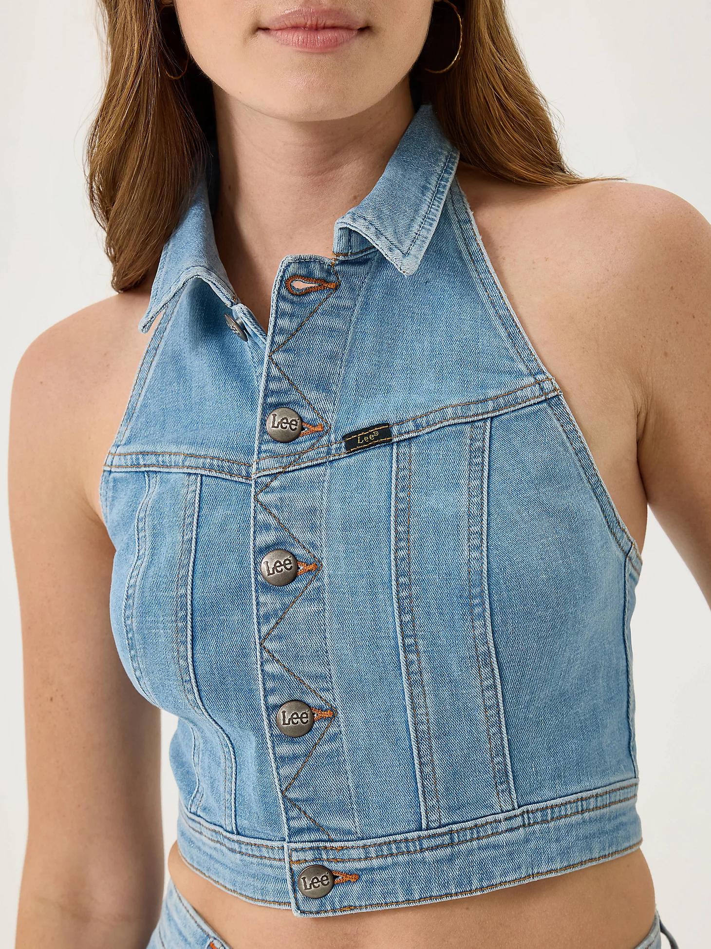 Women's Seamed Denim Halter Tank | Women's Tops & Tees | Lee® Product Image