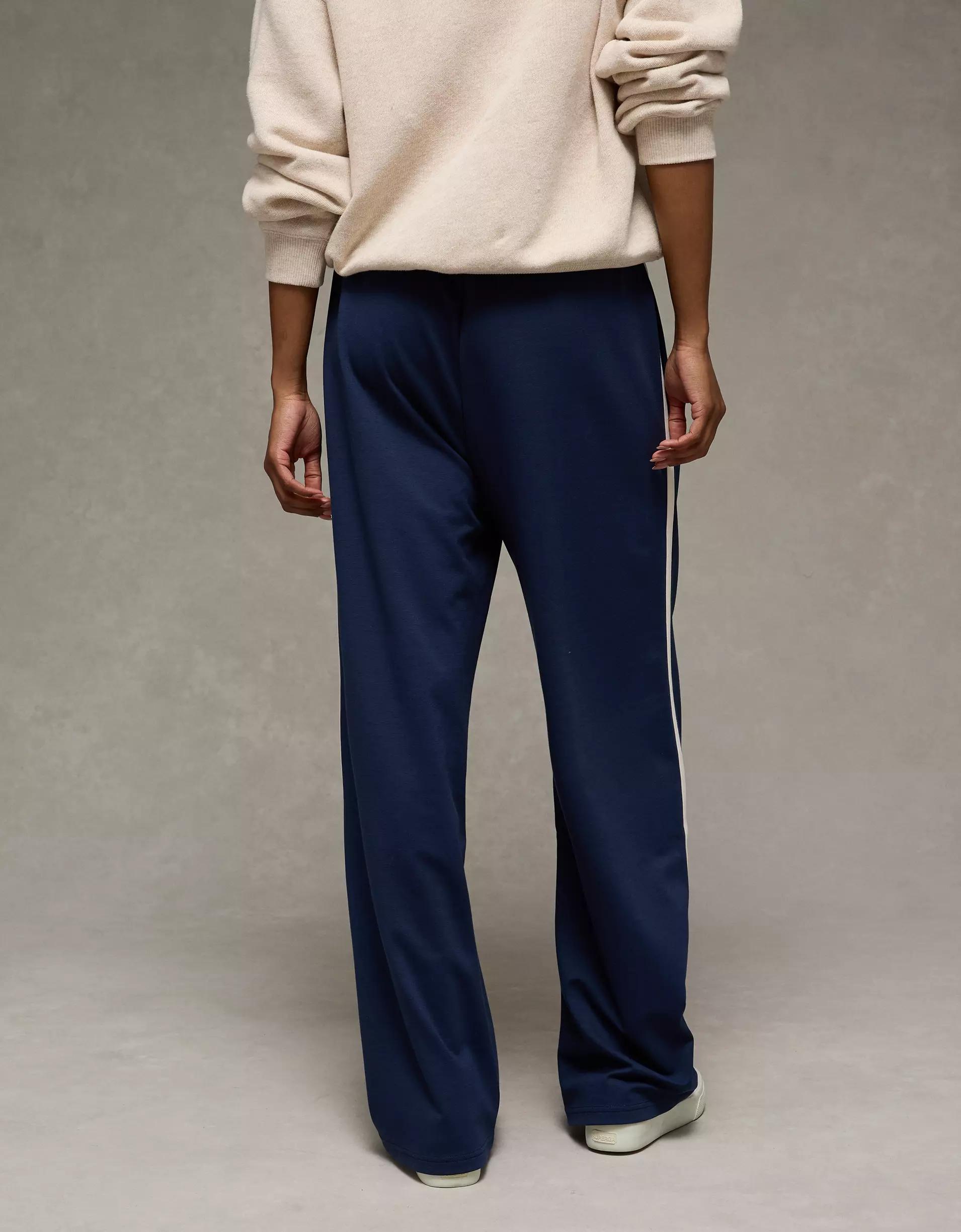 AE Stretch High-Waisted Wide-Leg Track Pant Product Image