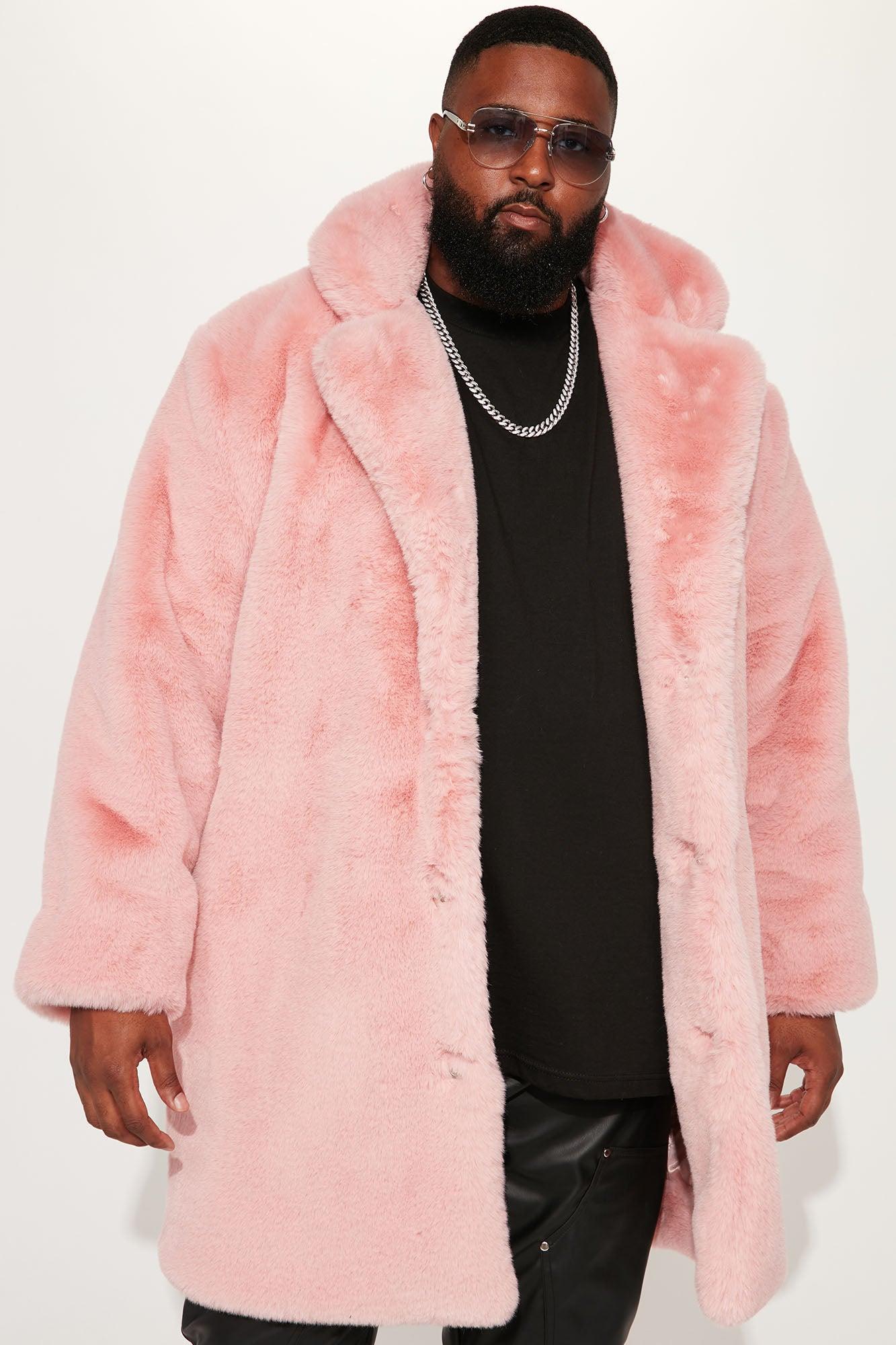 Caputo Faux Mink Fur Long Coat - Pink Product Image