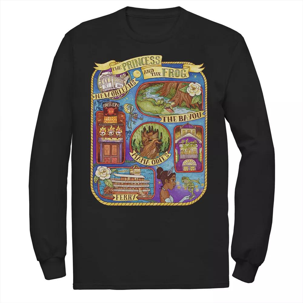 Men's Disney Princess And The Frog Group Shot Large Map Tee,  Product Image