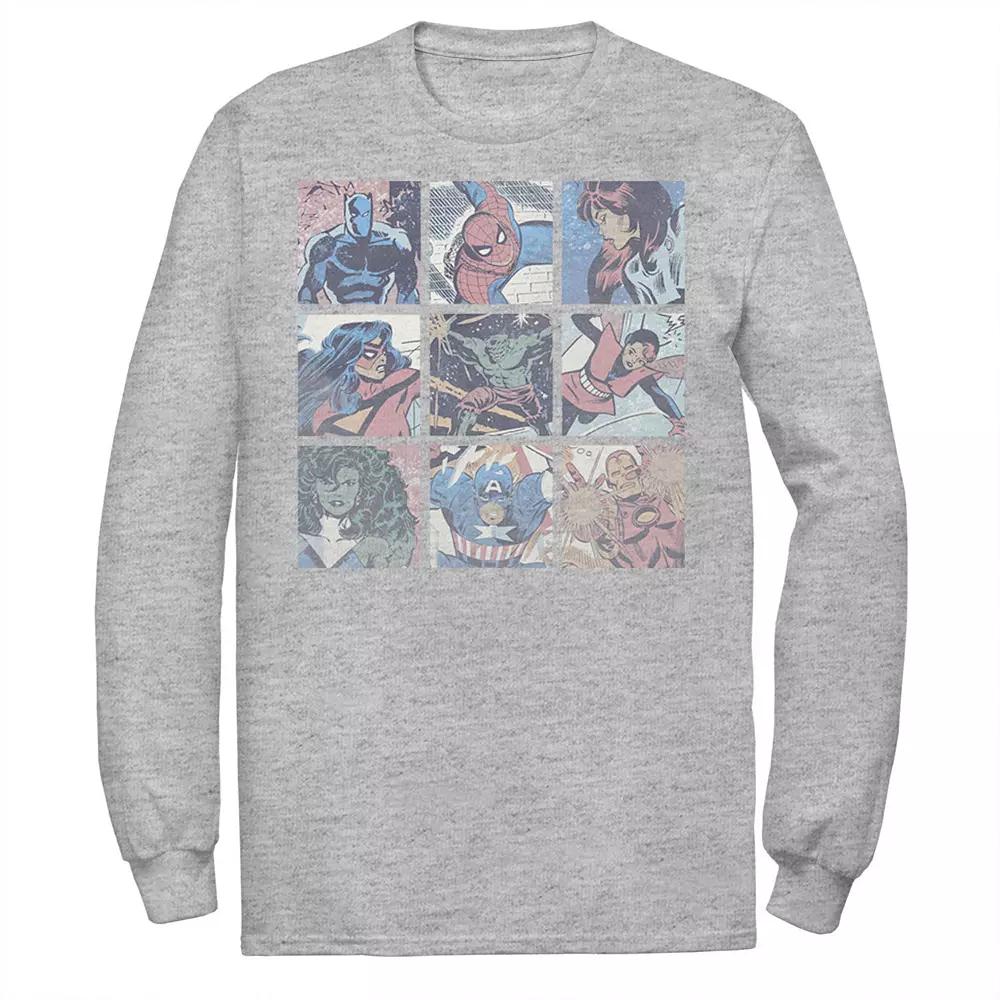Men's Marvel Pastel Heroes Tee, Size: Large, Athletic Grey Product Image