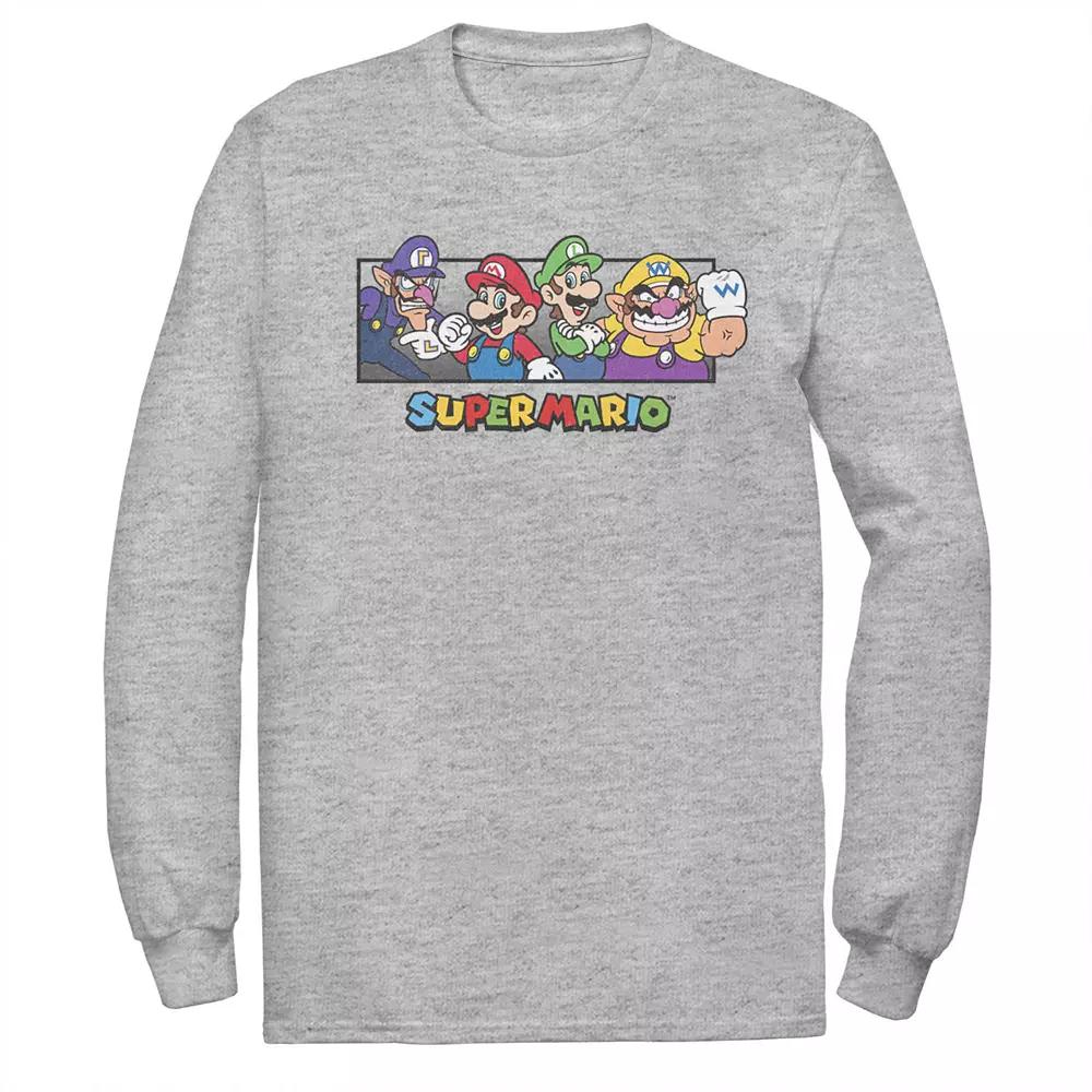 Men's Super Mario Bros. Character Collage Portrait Tee, Size: XXL, Athletic Grey Product Image