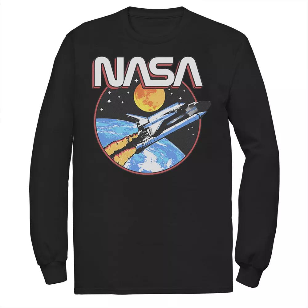 Mens NASA Retro Lift Off Space Long Sleeve Graphic Tee Product Image