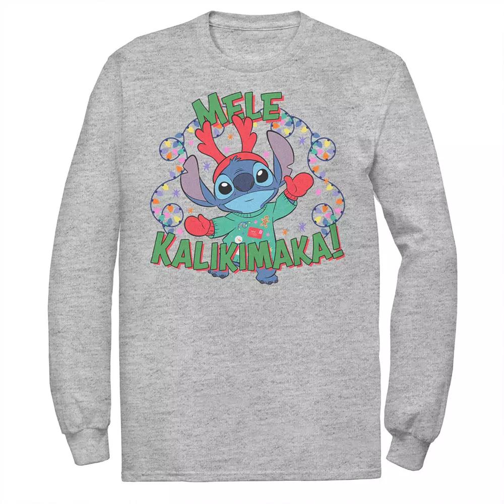 Disney's Lilo & Stitch Men's Mele Kalikimaka Stitch Long Sleeve Tee,  Product Image