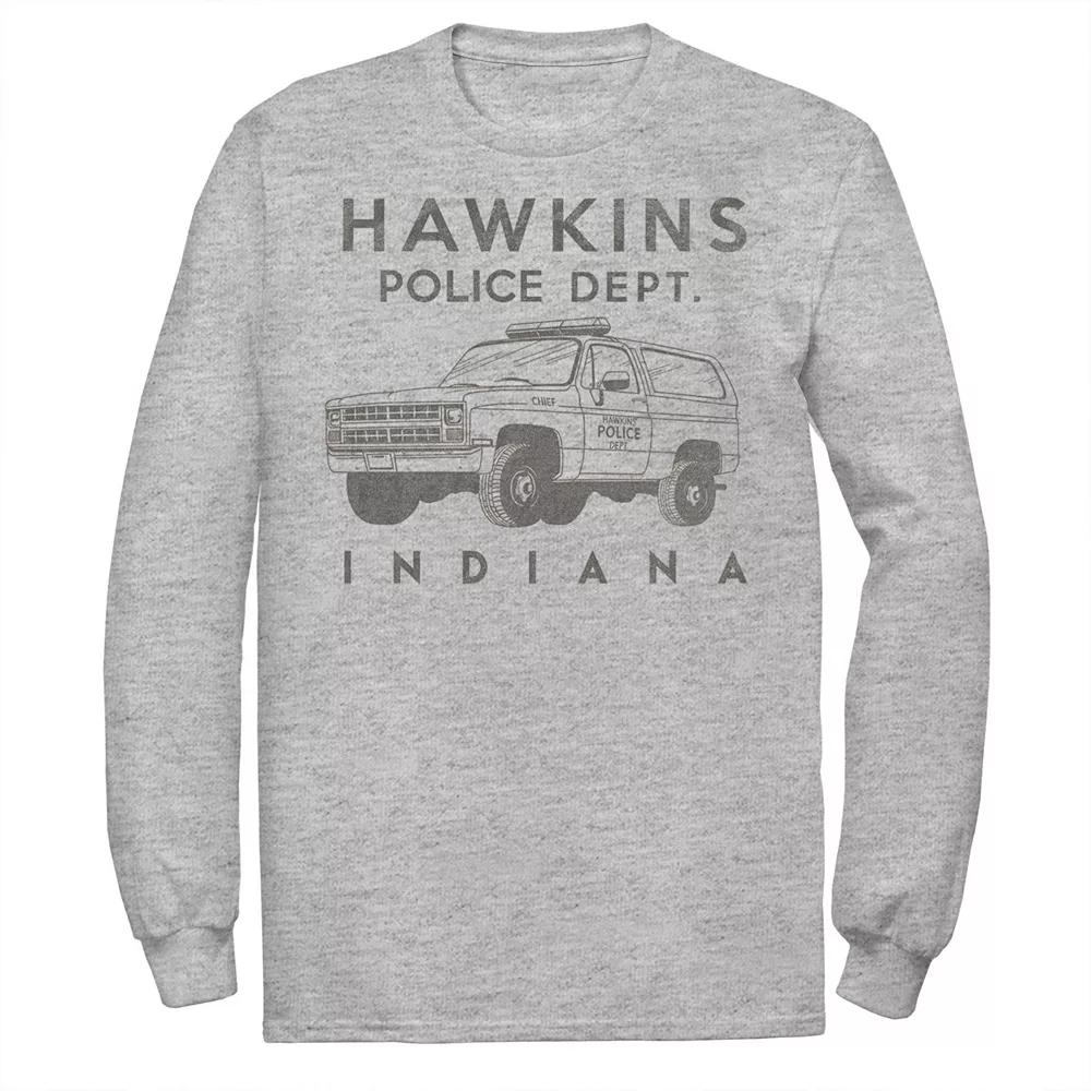 Men's Stranger Things Hawkins Police Dept. Indiana Tee, Size: XXL, Athletic Grey Product Image