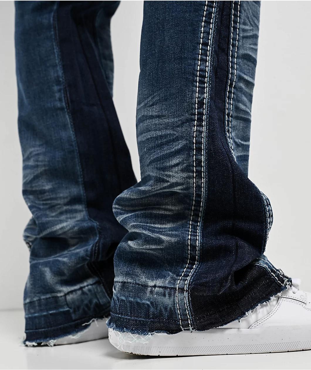 Ninth Hall Haze Cargo Stacked Flare Jeans Product Image