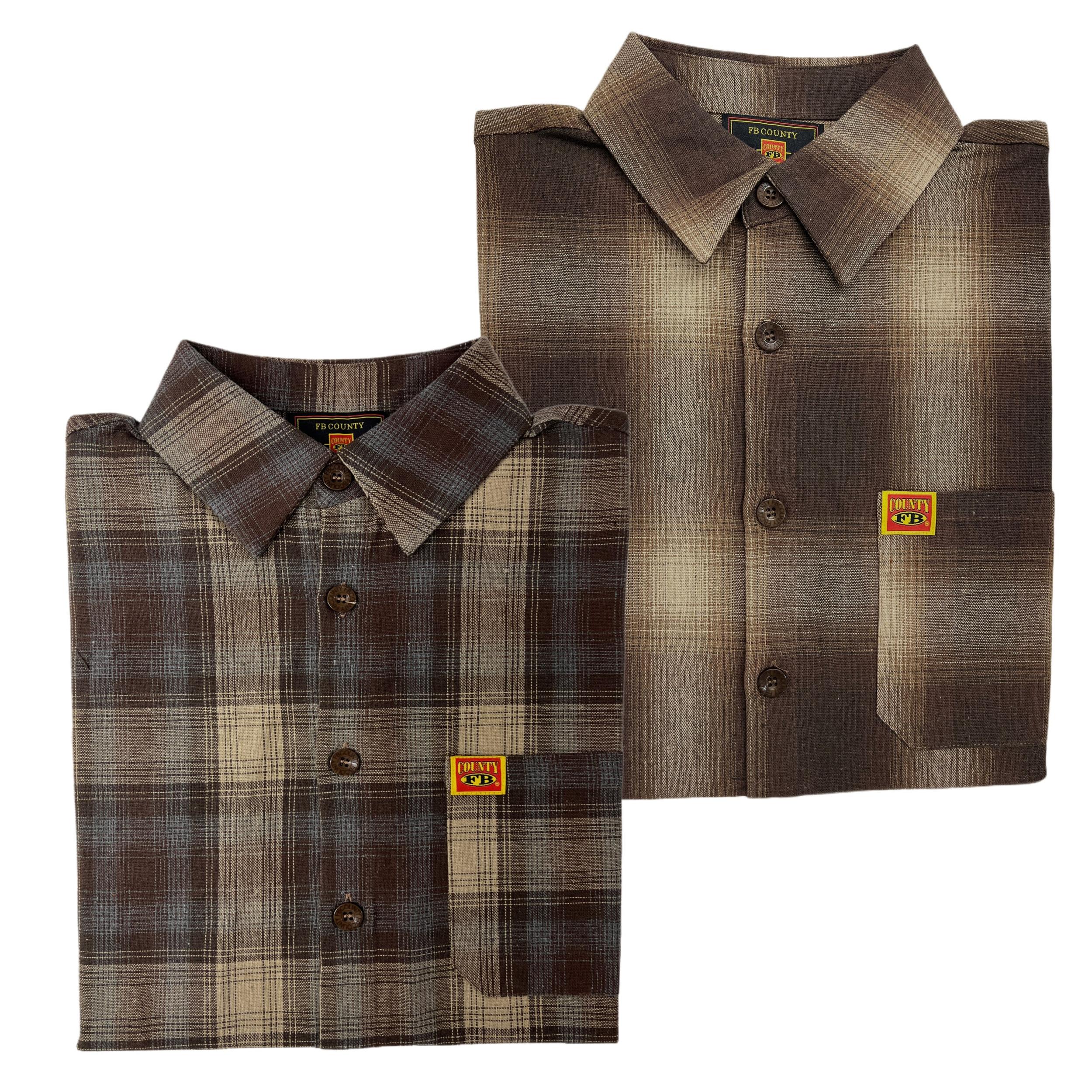 FB County Short Sleeve Checker Flannel Shirt Male Product Image