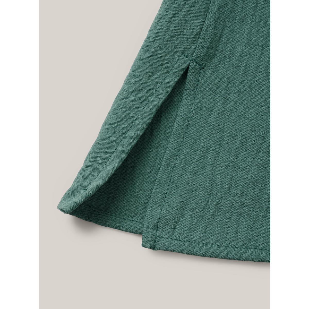 Plus Size Emerald Solid Tiered Ruffles Split Hem Blouse Women Timeless Half Sleeve Boat Neck Elegant Blouses BloomChic 14-16/1X Product Image