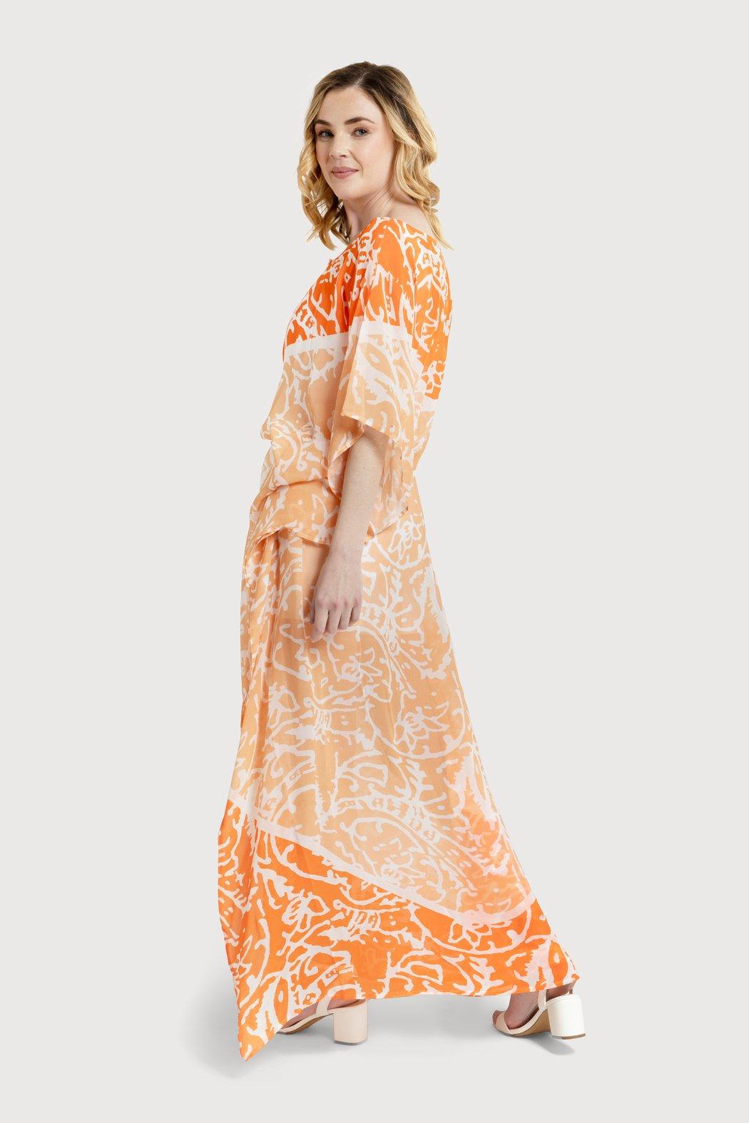 Floral Kaftan Tie Waist Monochrome Product Image