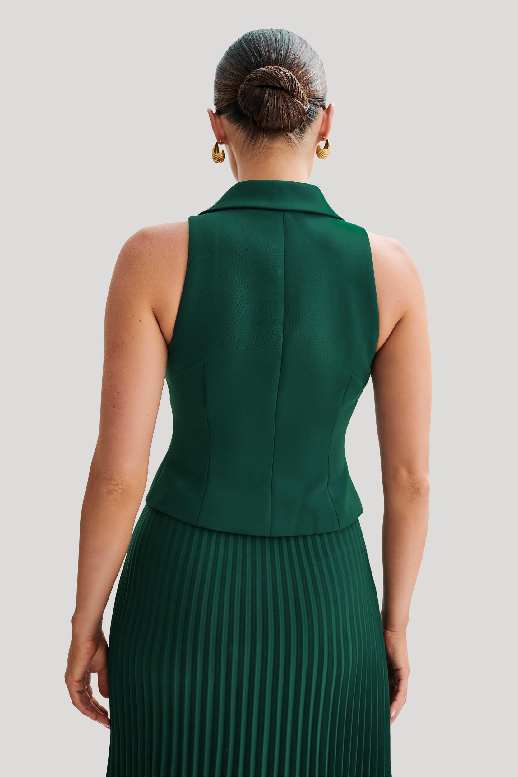 Mura Suiting Vest - Forest Green Product Image