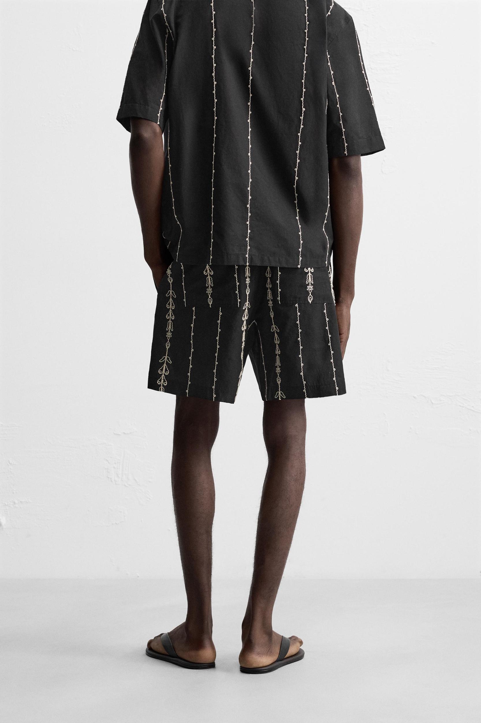 CONTRAST EMBROIDERY SHORTS Product Image