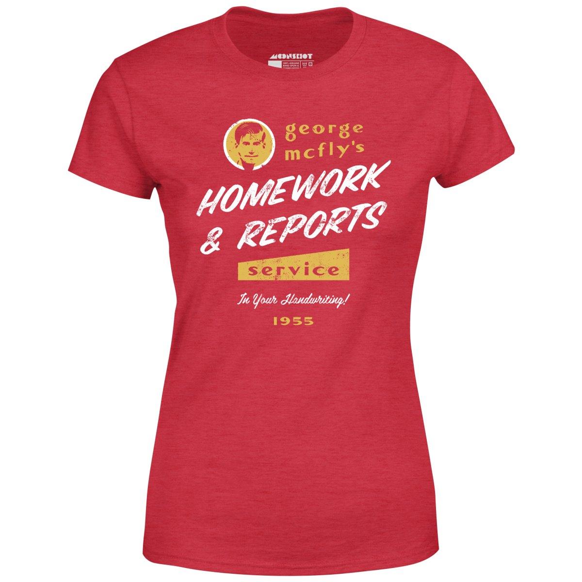 George McFly's Homework & Reports Service - Women's T-Shirt Female Product Image