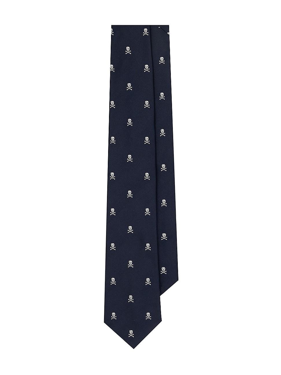 Mens Skull Crossbones Silk Tie Product Image