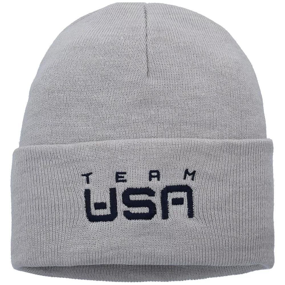 Men's Nike Heathered Gray Team USA Cuffed Knit Hat, Usa Grey Product Image
