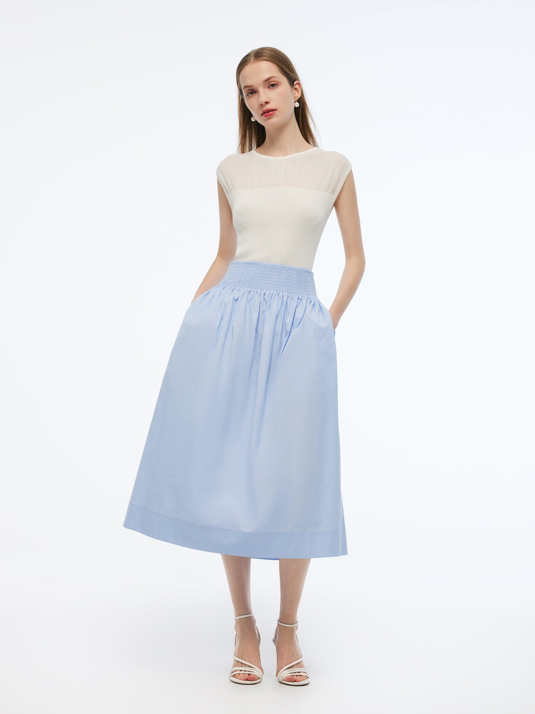 A-Line Smocked Waist Women Skirt Product Image