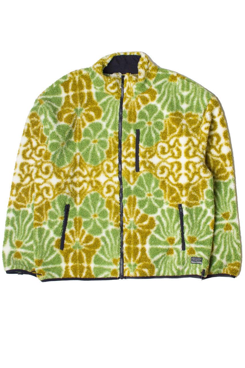 Floral Faux Sherpa Zip Up Jacket Product Image