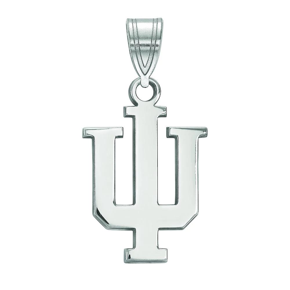 LogoArt Indiana Hoosiers Sterling Silver Rhodium Plated Medium Pendant, Women's, Size: 23 mm Product Image