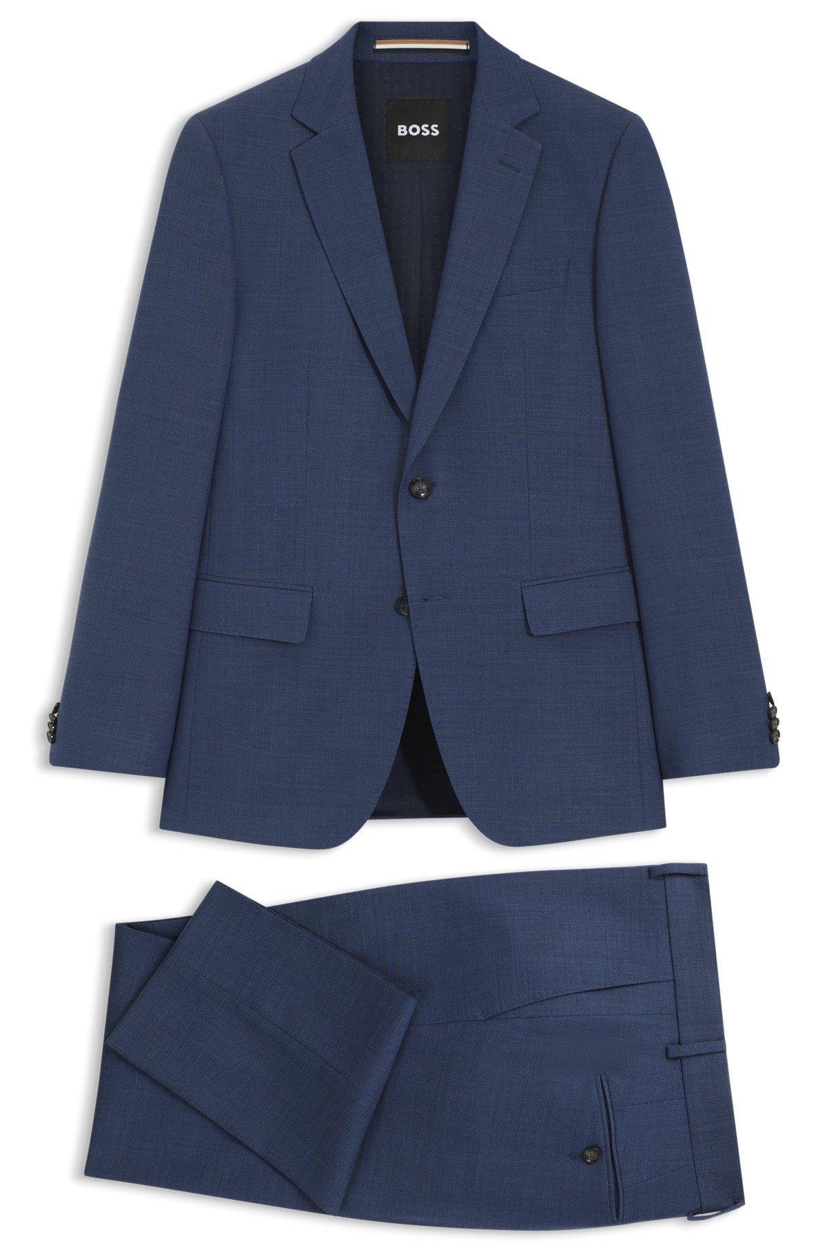 Micro-patterned two-piece slim-fit suit in stretch cloth Product Image
