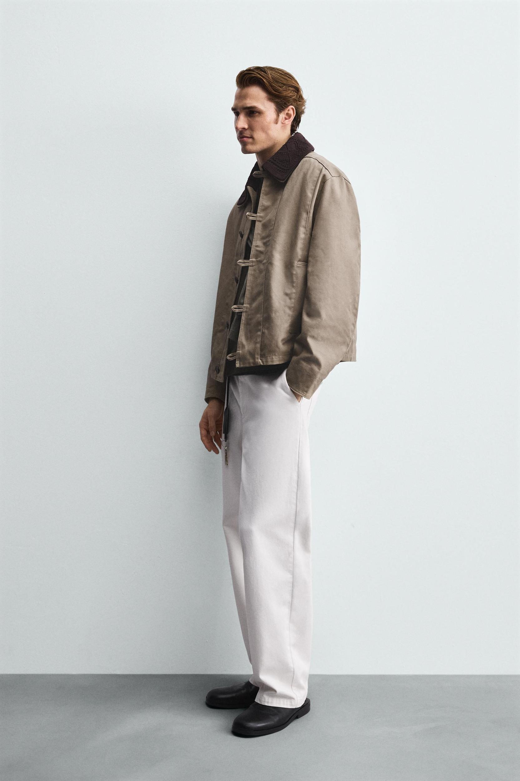 CONTRAST CROCHET COLLAR JACKET Product Image