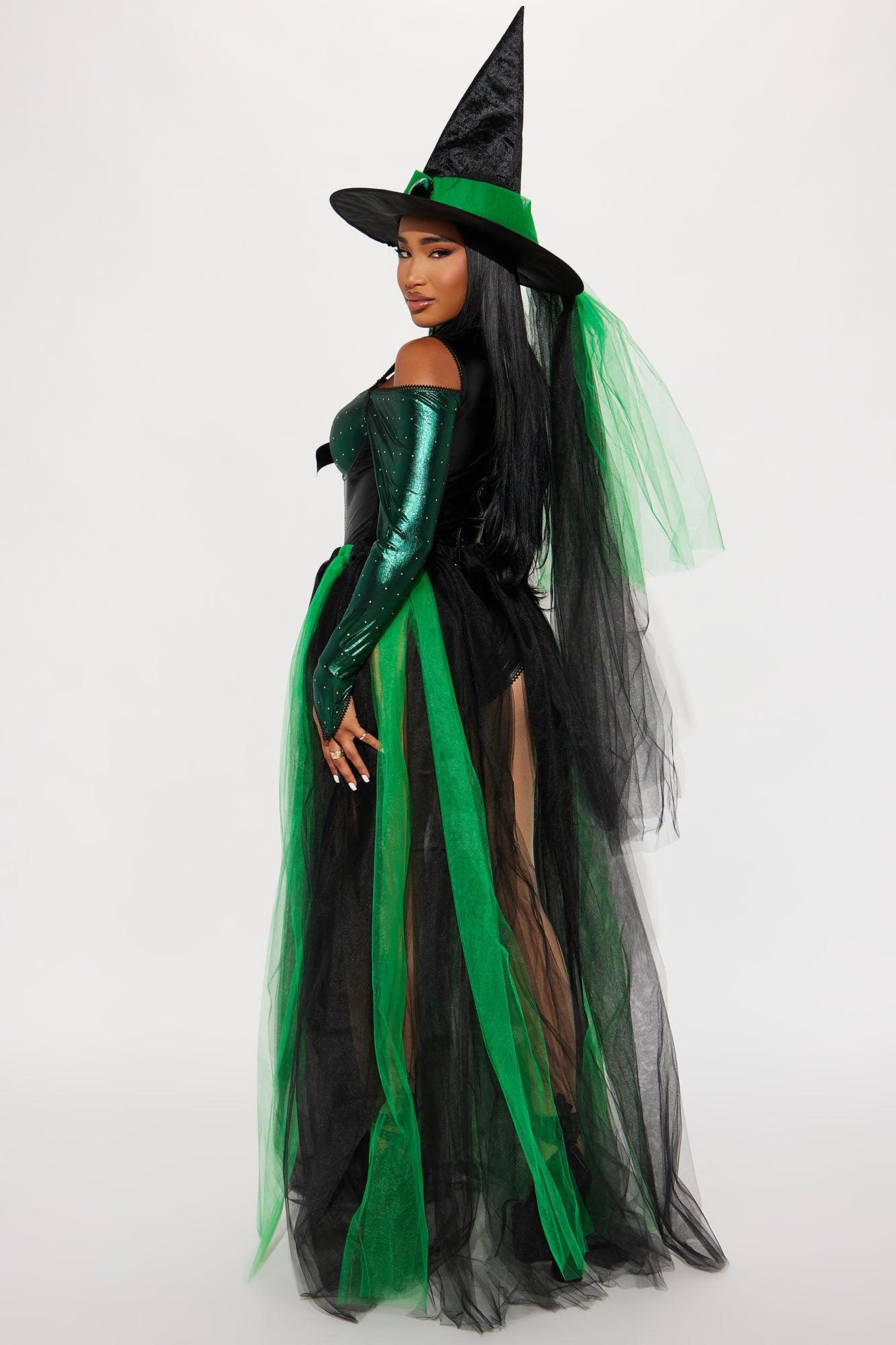 Green Emerald Witch 3 Piece Costume Set - Green/combo Product Image