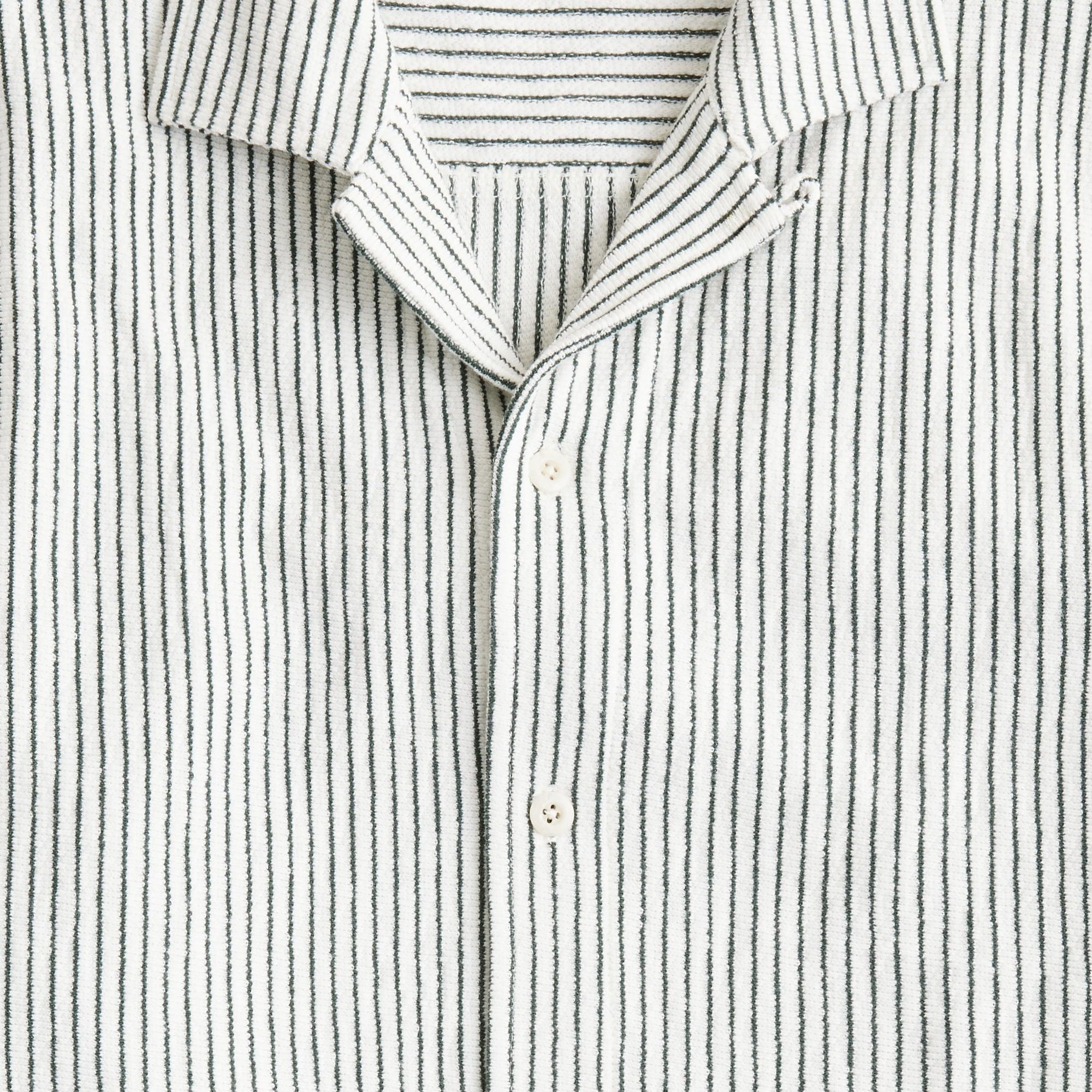 Textured camp-collar sweater-tee in stripe Product Image