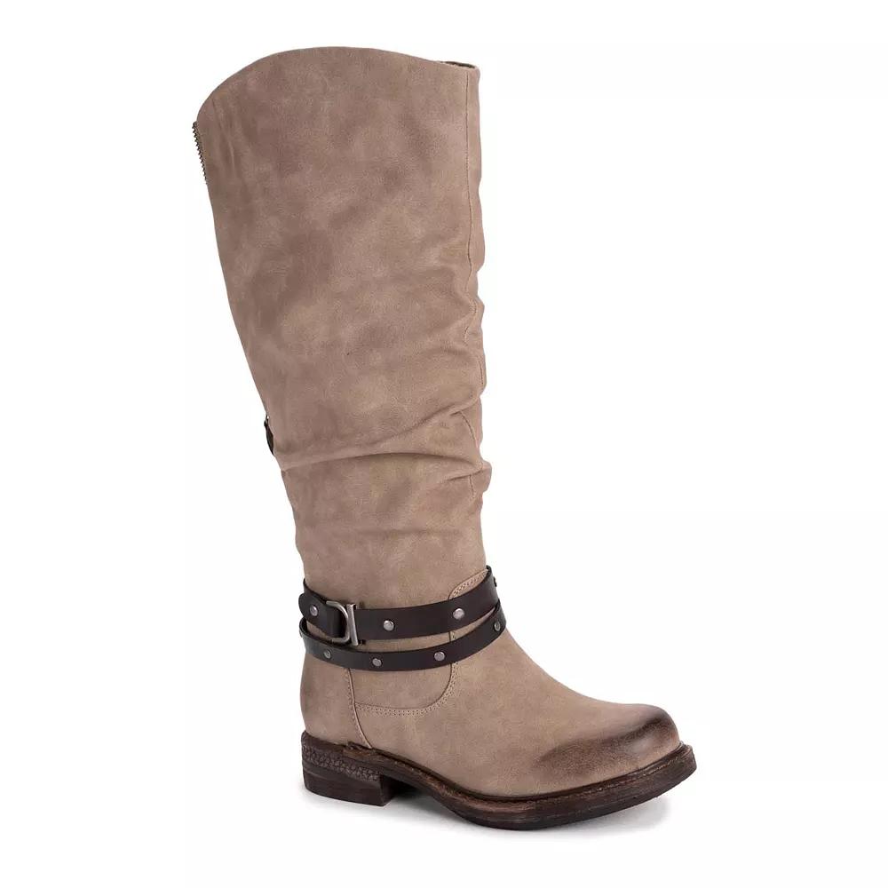 MUK LUKS Logger Victoria Womens Knee-High Boots Grey Product Image