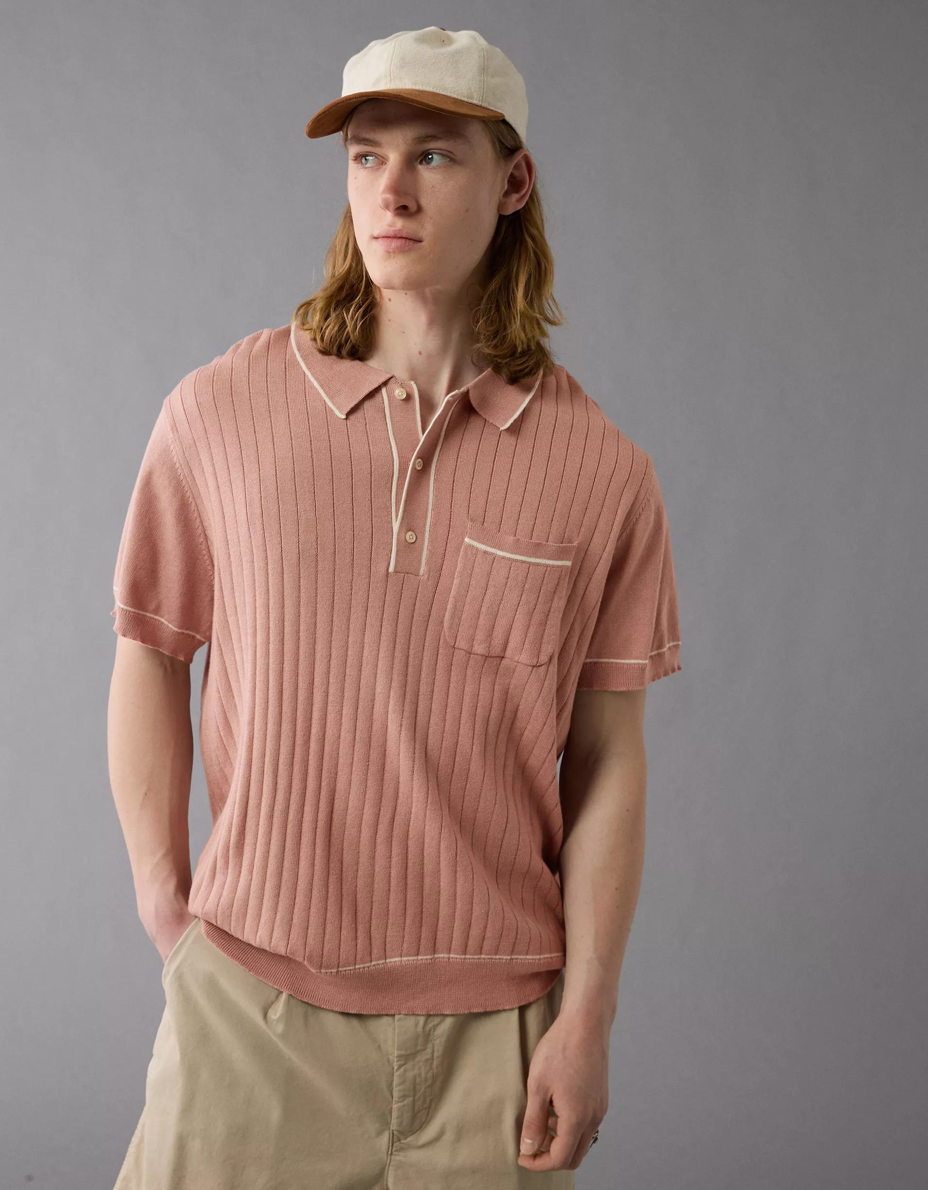 AE Weekend Tipped Sweater Polo Shirt Product Image