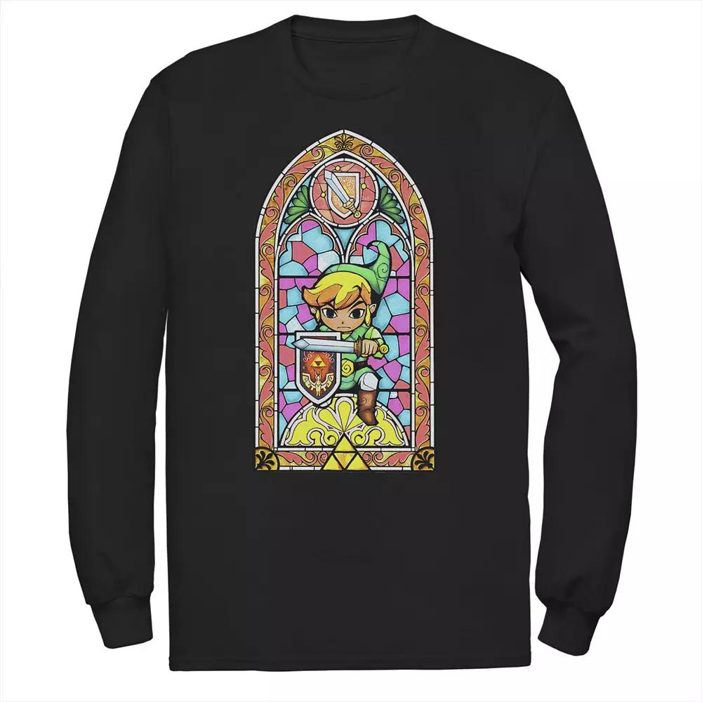 Big & Tall The Legend Of Zelda Stained Glass Link Portrait Graphic Tee, Men's, Size: 4XL, Black Product Image