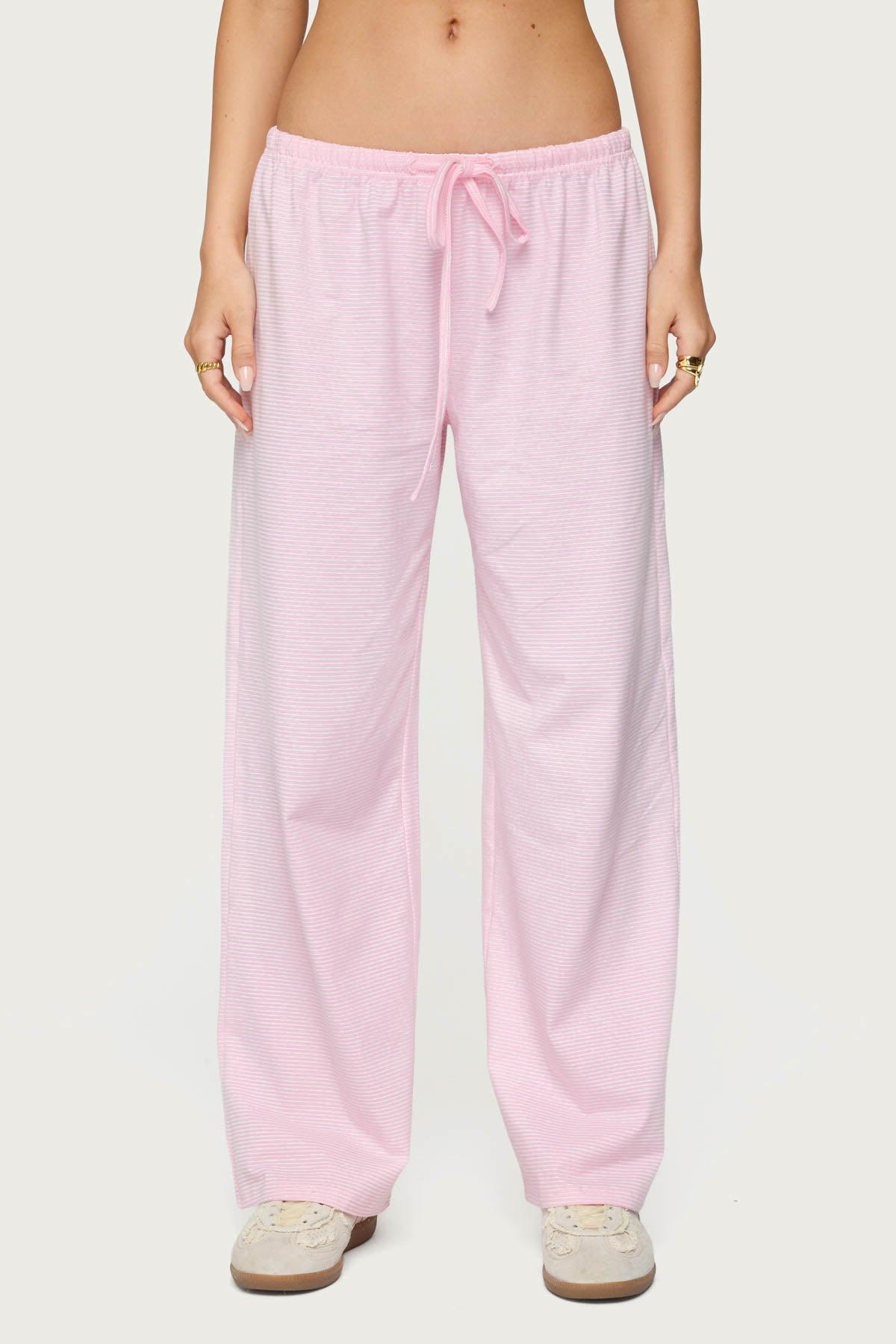 Petite Olivia Striped Loose Fit Pants Product Image