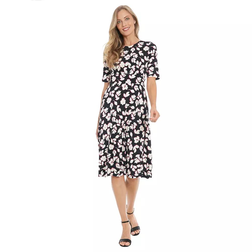 Womens London Times Printed Midi A-Line Dress Product Image