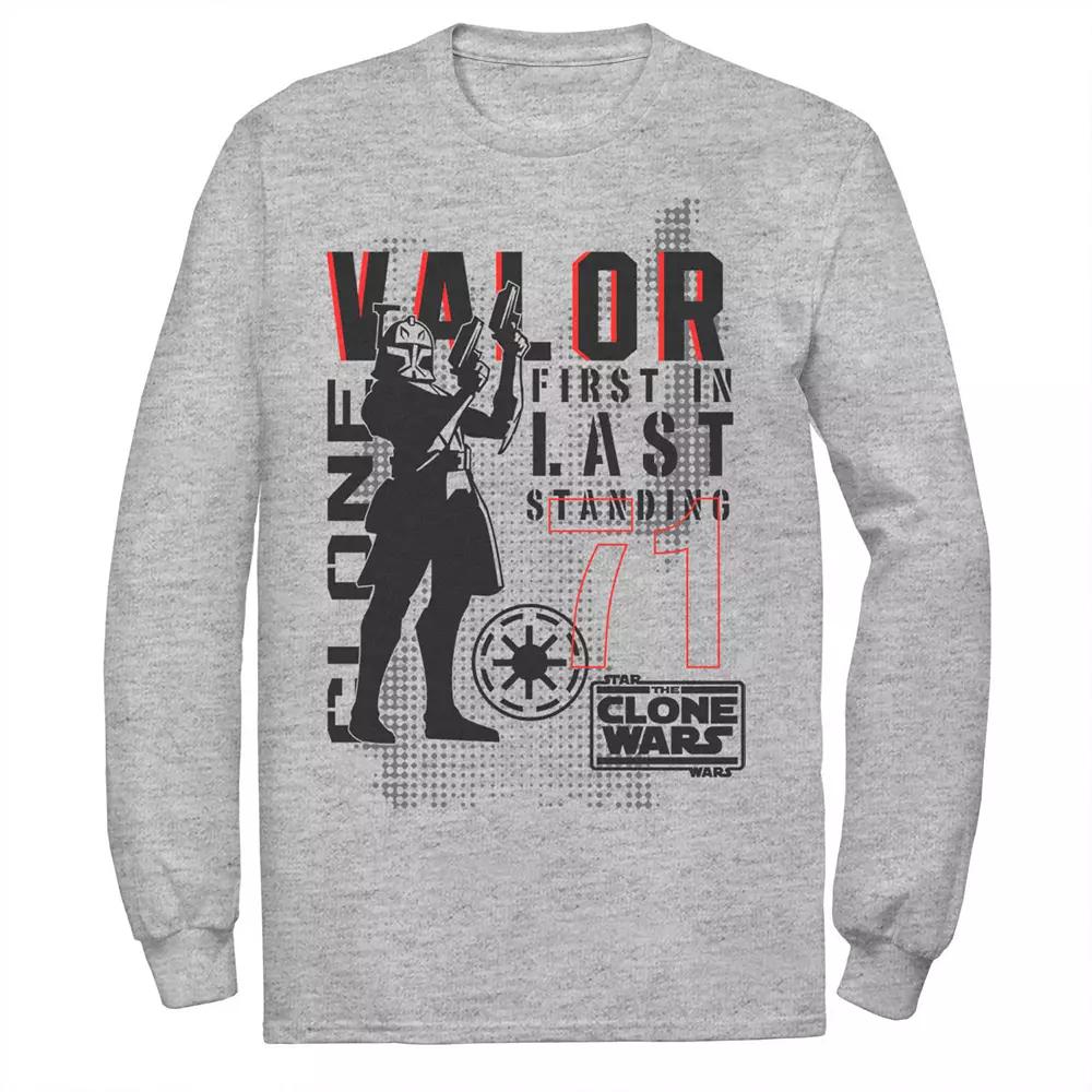 Men's Star Wars: Clone Wars Valor First In Last Standing Tee, Size: Large, Athletic Grey Product Image