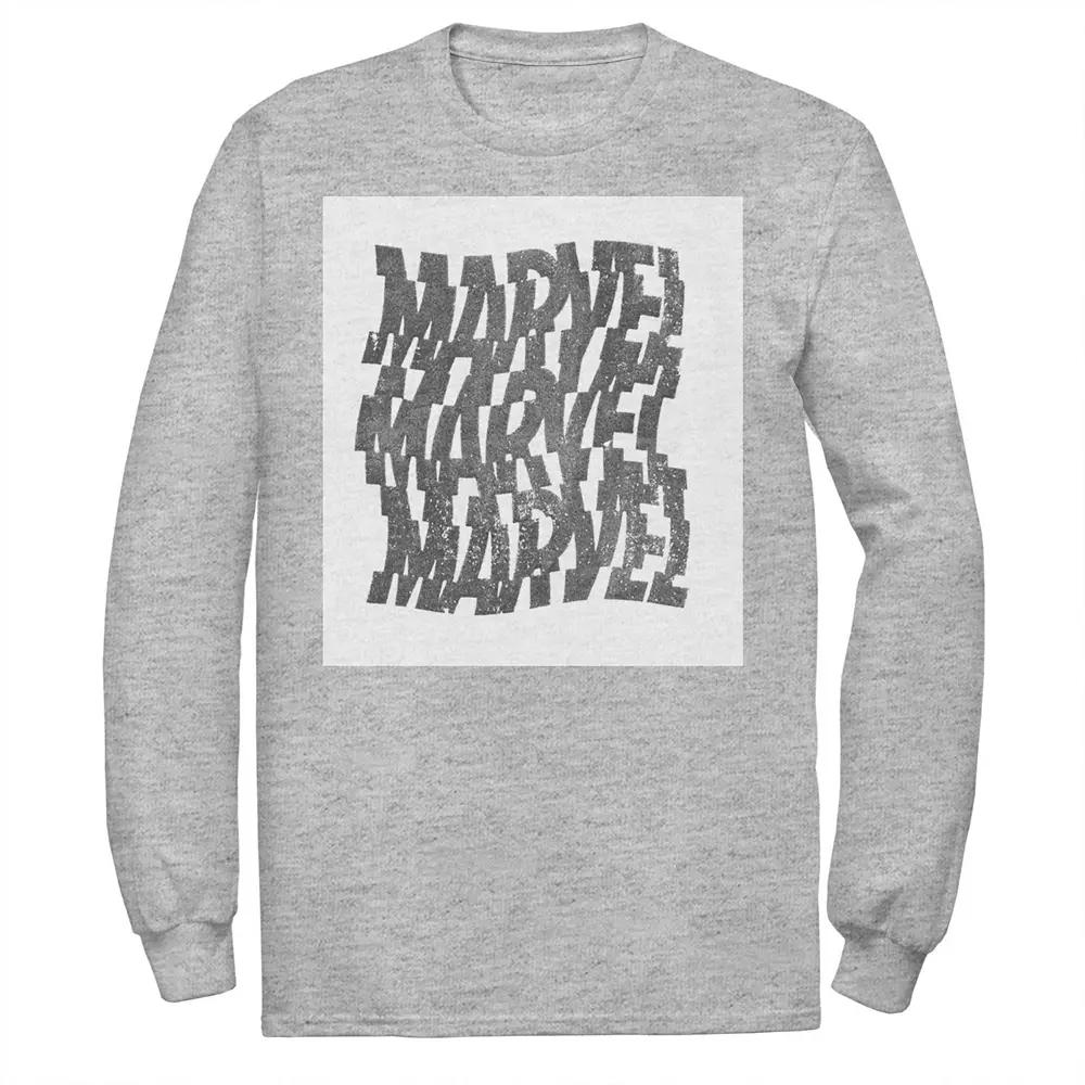 Men's Marvel Wave Logo Tee, Size: Medium, Athletic Grey Product Image