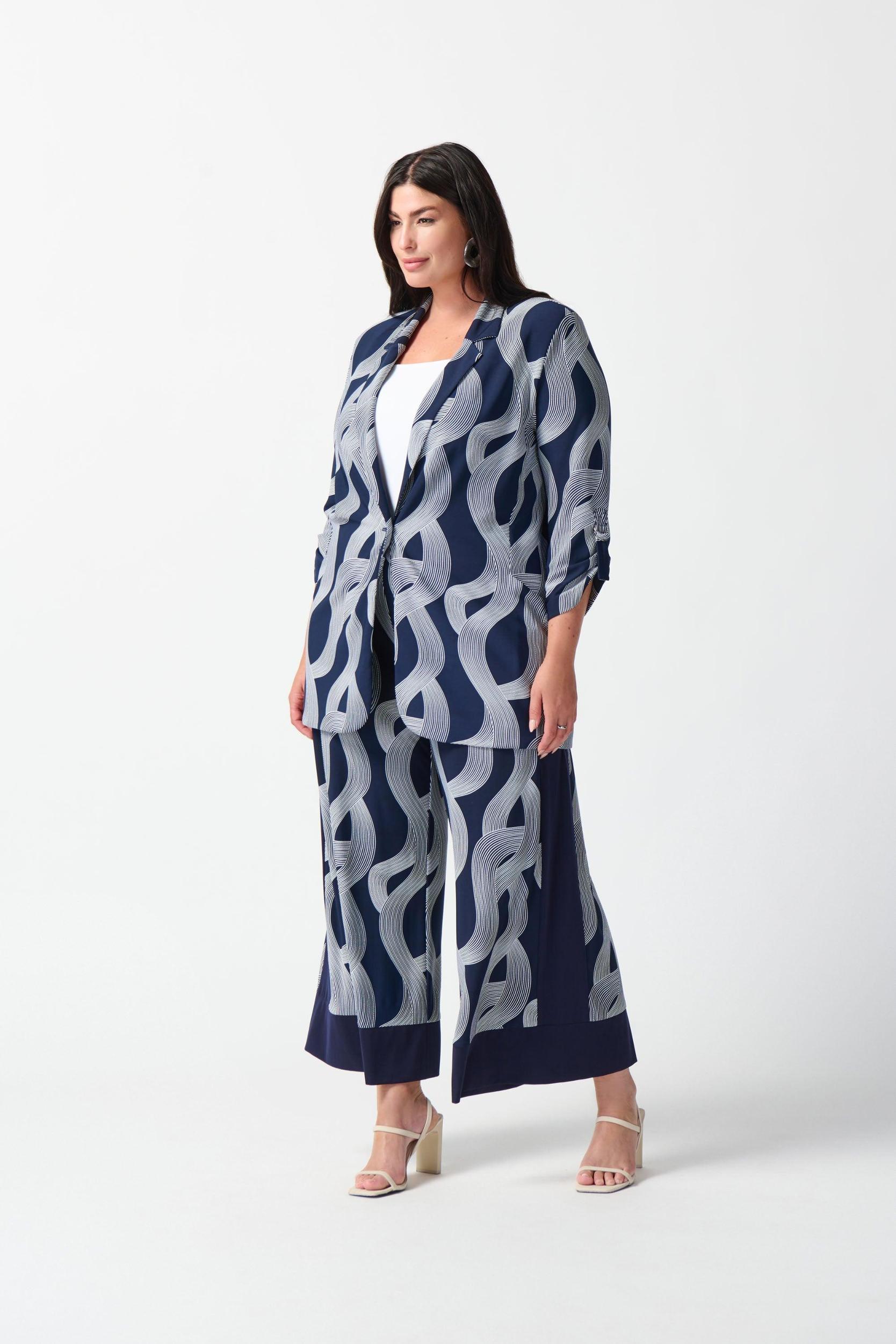 Silky Knit Abstract Print Boxy Blazer Product Image