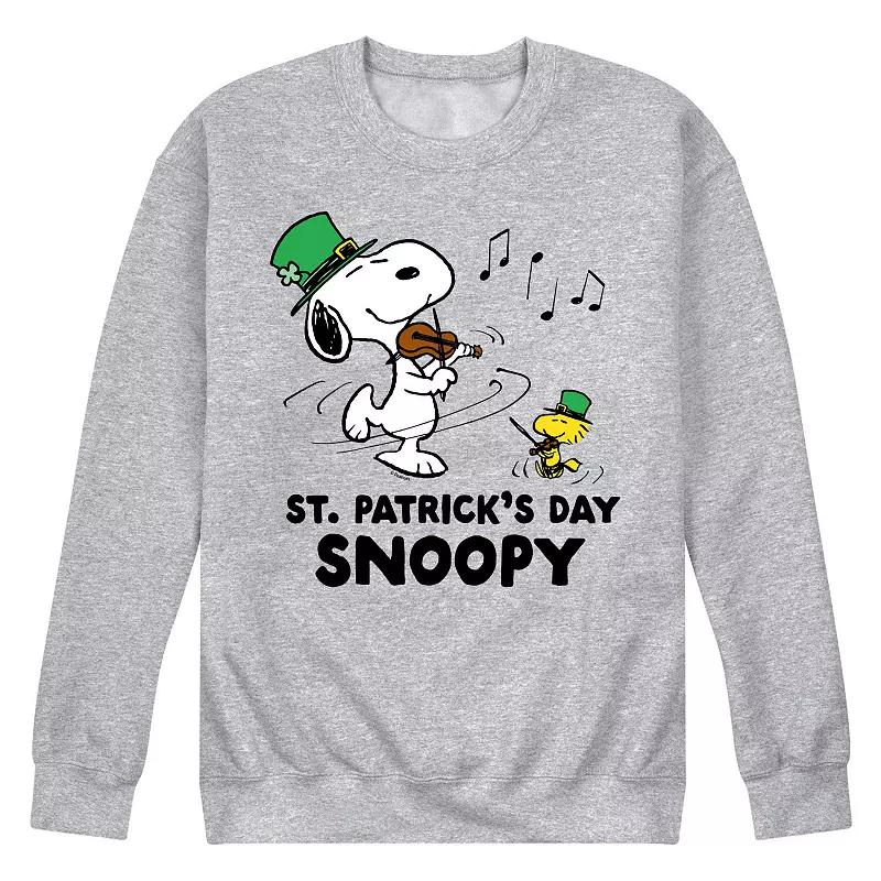 Mens Peanuts St. Patricks Day Snoopy Long Sleeve Grey Gray Product Image