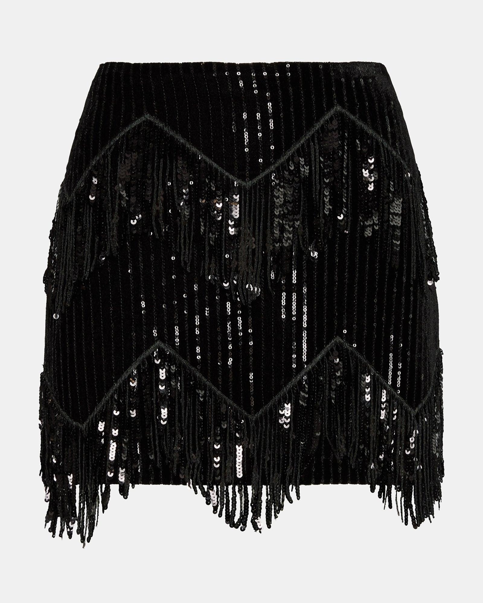 CINDI SEQUIN SKIRT BLACK Female Product Image