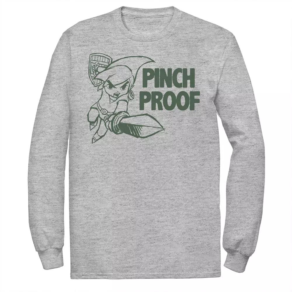 Men's Nintendo Legend of Zelda St. Patty's Link Pinch Proof Tee, Size: Medium, Athletic Grey Product Image