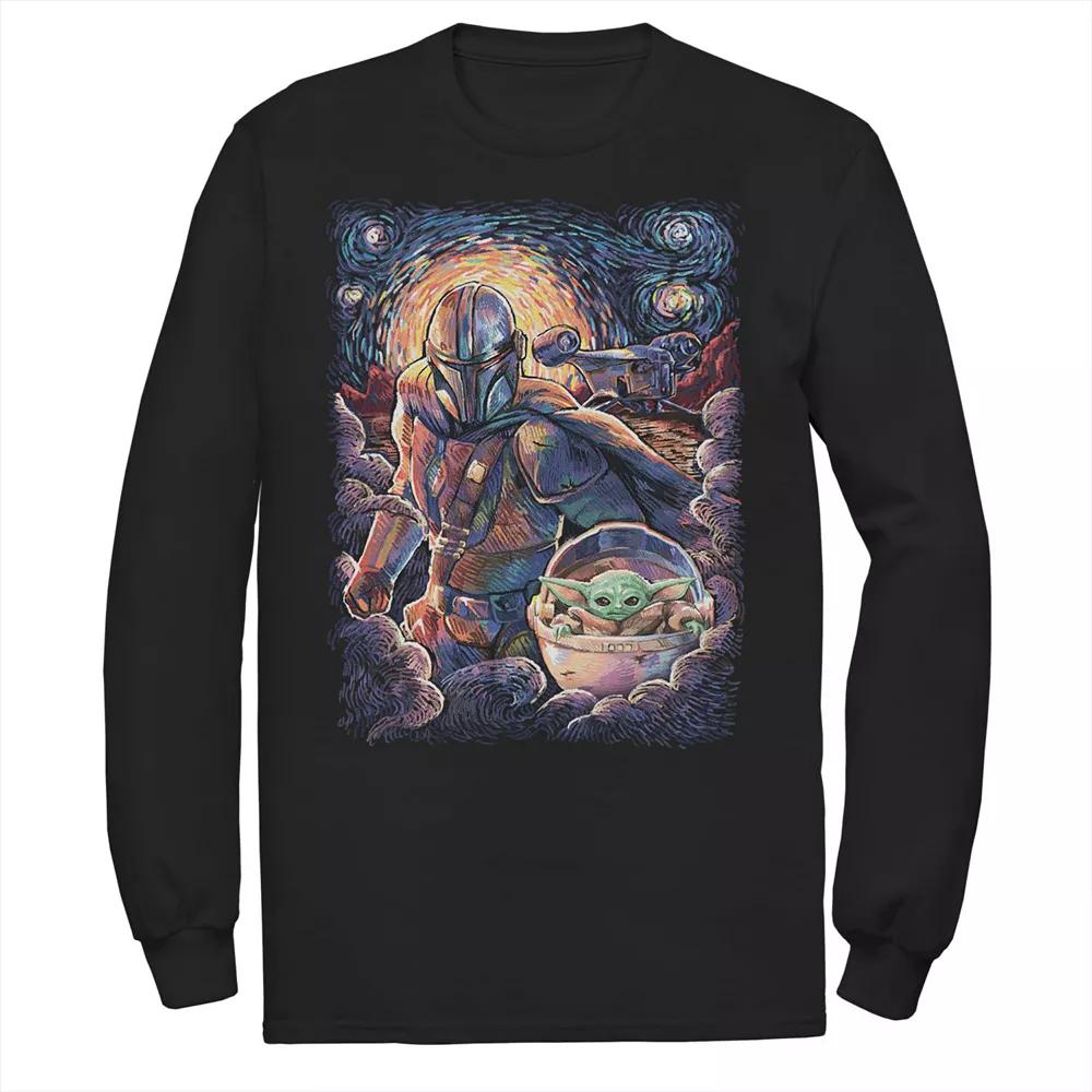 Men's Star Wars The Mandalorian Starry Night Collage Tee,  Product Image
