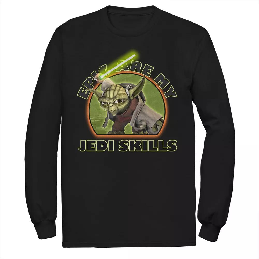 Men's Star Wars: The Clone Wars Yoda Epic Are My Jedi Skills Tee, Size: Large, Black Product Image