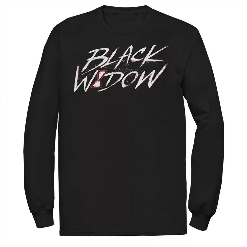 Men's Marvel Black Widow Paint Splatter Text Tee,  Product Image