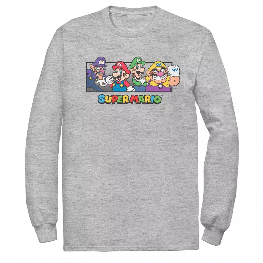 Men's Super Mario Bros. Character Collage Portrait Long Sleeve Tee,  Product Image