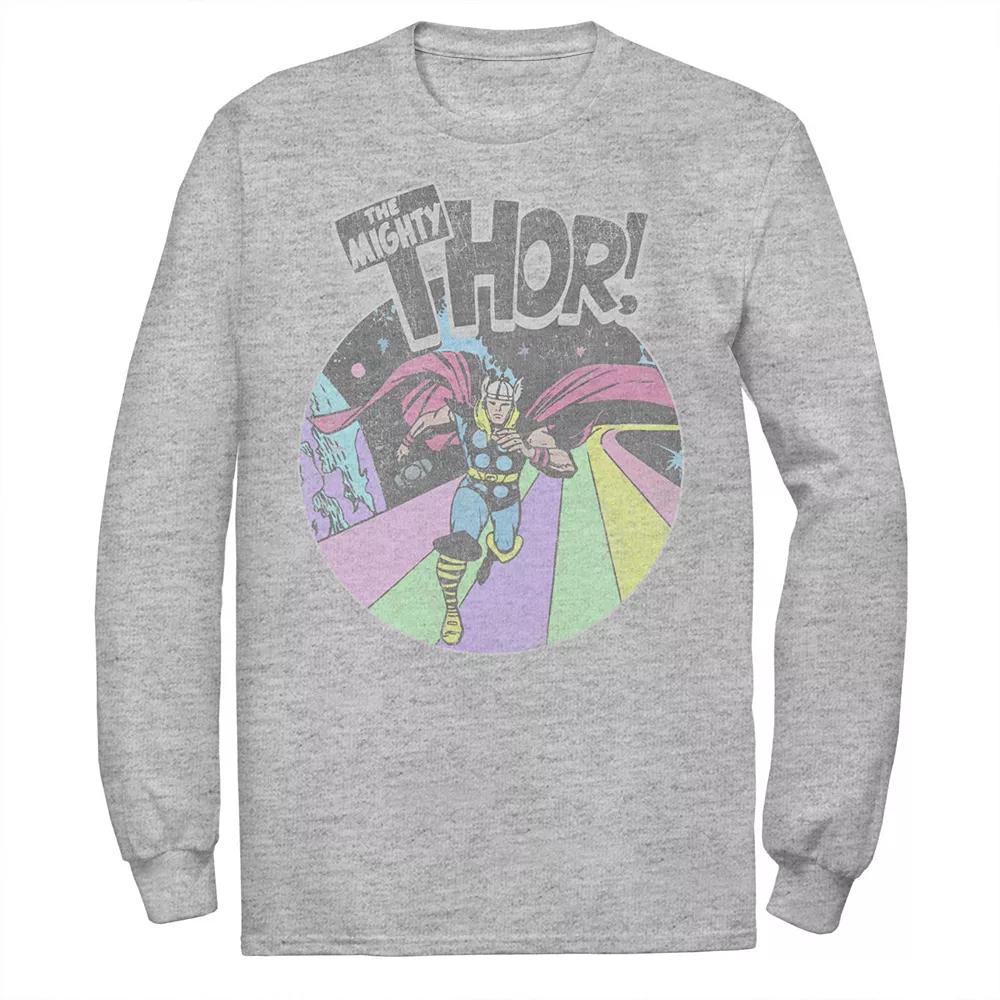 Men's Marvel Avengers The Mighty Thor Distressed Retro Portrait Tee, Size: Small, Athletic Grey Product Image