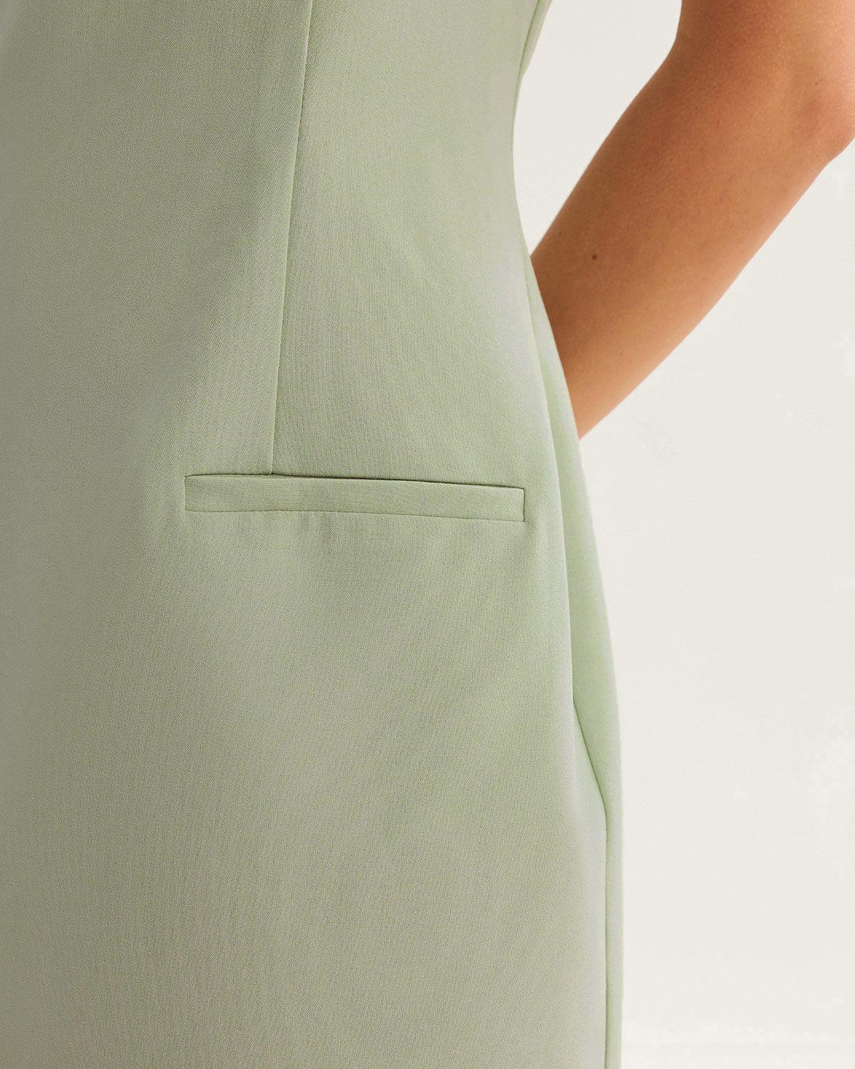Green Square Neck Slip Mini Dress Product Image