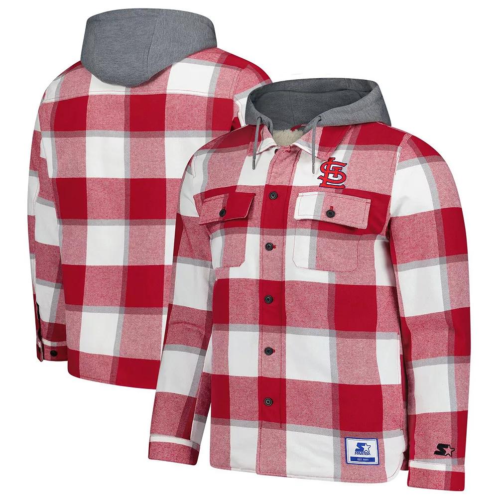 Men's Starter Red/White St. Louis Cardinals Sherpa Full-Zip Hoodie Jacket, Size: 2XL Product Image