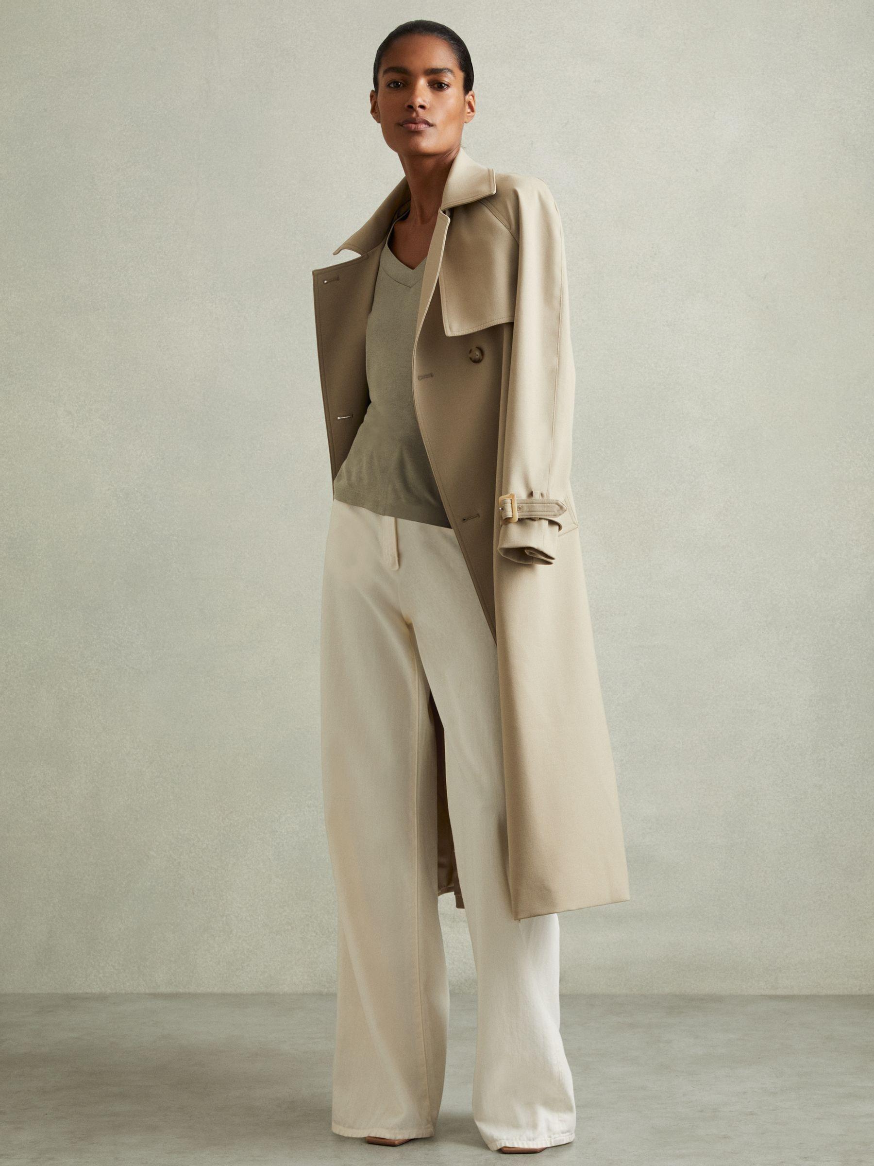 Jersey V-Neck Top in Sage Product Image