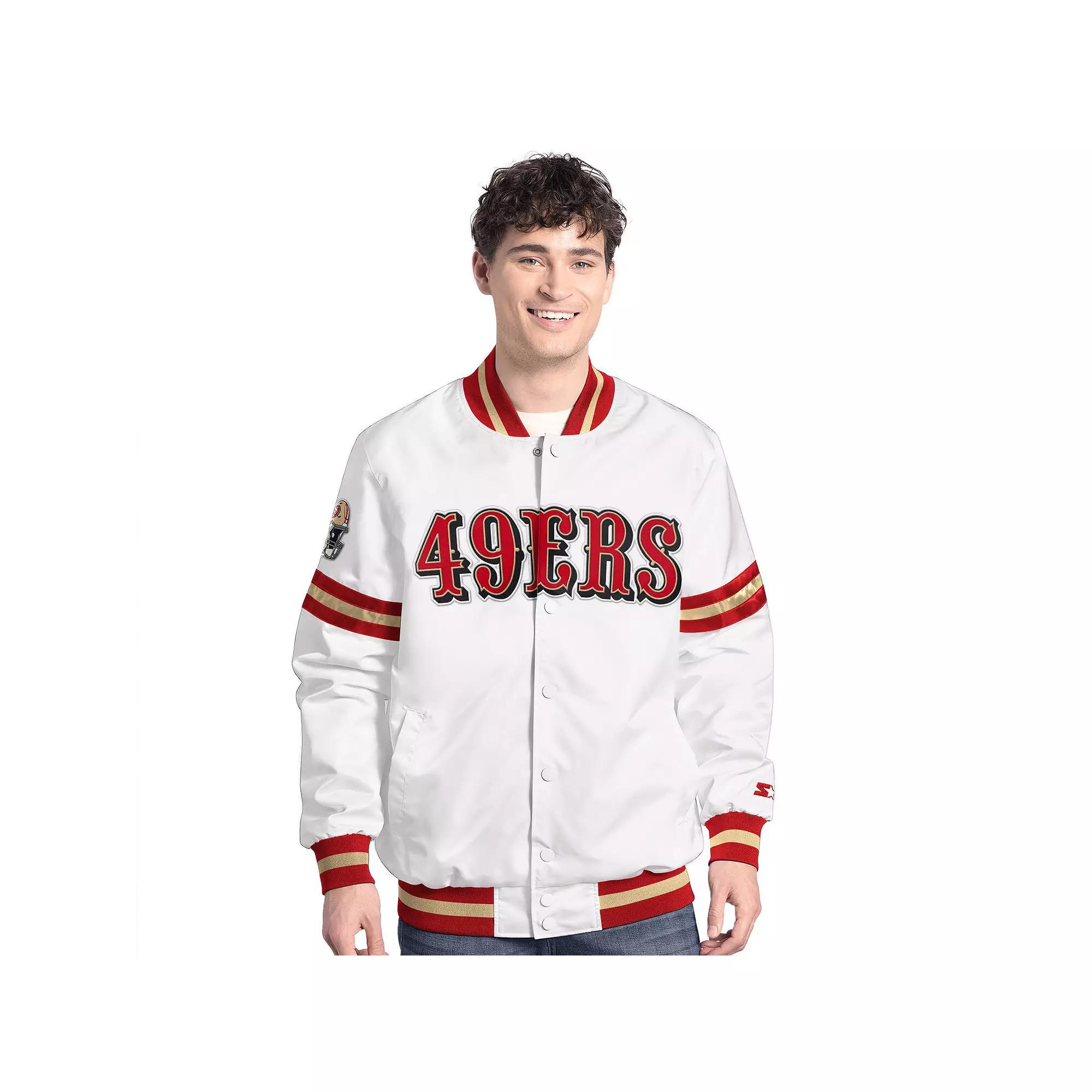 Mens Starter San Francisco 49ers Scout Full-Snap Varsity Jacket Product Image